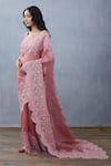 Shop_Torani_Pink Silk Organza Saree  _Online_at_Aza_Fashions