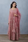 Buy_Torani_Pink Handwoven Chanderi Embroidered Gulbaag Sutlej Anarkali With Dupatta _at_Aza_Fashions