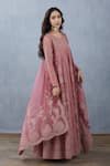 Torani_Pink Handwoven Chanderi Embroidered Gulbaag Sutlej Anarkali With Dupatta _Online_at_Aza_Fashions