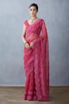 Buy_Torani_Red Silk Organza Saree  _at_Aza_Fashions