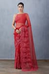 Buy_Torani_Red Silk Organza Saree  _at_Aza_Fashions