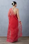 Shop_Torani_Red Silk Organza Saree  _at_Aza_Fashions