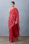 Torani_Red Silk Organza Saree  _Online_at_Aza_Fashions