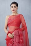 Buy_Torani_Red Silk Organza Saree  _Online_at_Aza_Fashions