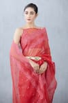 Buy_Torani_Red Silk Organza Saree  _Online_at_Aza_Fashions