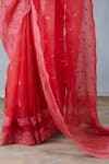 Torani_Red Silk Organza Saree  _at_Aza_Fashions