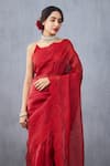 Buy_Torani_Red Silk Organza Surkh Anahita Saree  _Online_at_Aza_Fashions