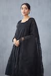 Torani_Black Silk Organza Siyah Paavni Dupatta_Online_at_Aza_Fashions