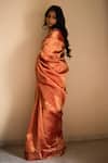 Shop_Priyanka Raajiv_Red Silk Chanderi Woven Thread Saree _at_Aza_Fashions