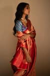Priyanka Raajiv_Red Silk Chanderi Woven Thread Saree _Online_at_Aza_Fashions