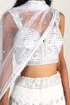 Buy_Gopi Vaid_White Blouse Silk Lehenga Silk Mirror Embellished Bridal Set _Online_at_Aza_Fashions