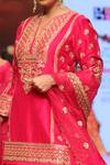Buy_Gopi Vaid_Pink Brocade Embroidery Notched Lehenga Set _Online_at_Aza_Fashions
