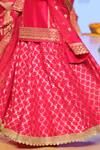 Shop_Gopi Vaid_Pink Brocade Embroidery Notched Lehenga Set _Online_at_Aza_Fashions