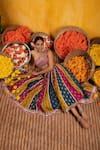 Gopi Vaid_Multi Color Bustier  Lehenga Marigold And Set _Online_at_Aza_Fashions