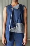 Shop_Leh Studios_Blue Canvas Denim Jacket _Online_at_Aza_Fashions