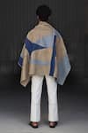 Leh Studios_Beige Canvas Denim Colorblock Jacket  _Online_at_Aza_Fashions