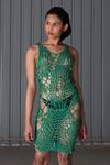 Buy Leh Studios Green Cotton Pique Knit Round Hand-knitted Dress at Aza Fashions Buy_Leh Studios_Green Cotton Pique Knit Round Hand-knitted Dress_at_Aza_Fashions