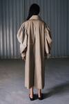 Shop_Leh Studios_Beige Canvas Linen Shirt Collar Jacket Dress _at_Aza_Fashions