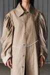 Shop_Leh Studios_Beige Canvas Linen Shirt Collar Jacket Dress _Online_at_Aza_Fashions