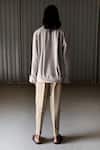 Shop_Leh Studios_White Terry Knit Mandarin Collar Jacket _at_Aza_Fashions