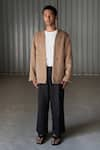 Buy_Leh Studios_Beige Handwoven Marina Wool Jacket  _Online_at_Aza_Fashions