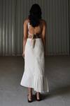 Shop_Leh Studios_White Cotton Gabardine Panelled Skirt_at_Aza_Fashions