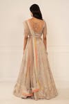 Shop_Studio Iris India_Multi Color Organza Embroidery V Neck Bridal Lehenga Set _at_Aza_Fashions
