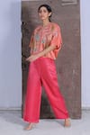 Buy_Oja_Pink Pant Tissue , Shirt Linen Applique And Set _at_Aza_Fashions