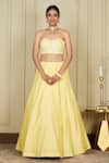 Buy_Sheetal Batra_Yellow Blouse And Lehenga Pure Habutai Dupatta Silk Organza Samrina Set _Online_at_Aza_Fashions