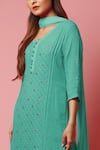 Shop_LABEL AISHWARYRIKA_Green Celeste Chikankari Kurta And Palazzo Pant Set _Online_at_Aza_Fashions