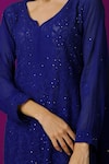 Shop_LABEL AISHWARYRIKA_Blue Georgette Chikankari Kurta Sharara Set _Online_at_Aza_Fashions