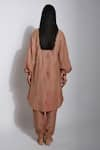 Shop_The Loom Art_Brown Handwoven Cotton Silk Shibori Tunic  _at_Aza_Fashions