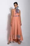 Buy_The Loom Art_Pink Cotton Silk Shibori Dress _at_Aza_Fashions