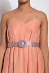 The Loom Art_Pink Cotton Silk Shibori Dress _at_Aza_Fashions