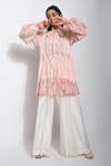 Buy_The Loom Art_Peach Cotton Silk Shibori Tunic  _Online_at_Aza_Fashions