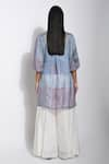 Shop_The Loom Art_Blue Pure Handwoven Silk Shibori Tunic  _at_Aza_Fashions