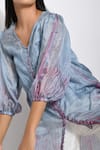 Shop_The Loom Art_Blue Pure Handwoven Silk Shibori Tunic  _Online_at_Aza_Fashions