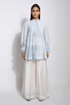 Buy_The Loom Art_Blue Cotton Silk Shibori Tunic  _Online_at_Aza_Fashions