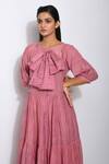 Shop The Loom Art Pink Handwoven Cotton Silk Shibori Dress Online at Aza Fashions Shop_The Loom Art_Pink Handwoven Cotton Silk Shibori Dress _Online_at_Aza_Fashions