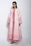 Buy_The Loom Art_Pink Handwoven Matka Silk Shibori Jacket  _at_Aza_Fashions