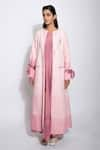 Buy_The Loom Art_Pink Handwoven Matka Silk Shibori Jacket  _Online_at_Aza_Fashions