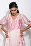 Buy The Loom Art Pink Pure Handwoven Dupion Silk Shibori Dress Online at Aza Fashions Buy_The Loom Art_Pink Pure Handwoven Dupion Silk Shibori Dress _Online_at_Aza_Fashions