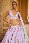 Buy Lashkaraa Purple Velvet, Satin Sequins, Floral Butterfly Embroidered Bridal Lehenga Set Online at Aza Fashions Buy_Lashkaraa_Purple Velvet, Satin Sequins, Floral Butterfly Embroidered Bridal Lehenga Set_Online_at_Aza_Fashions
