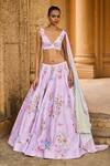 Lashkaraa Purple Velvet, Satin Sequins, Floral Butterfly Embroidered Bridal Lehenga Set Online at Aza Fashions Lashkaraa_Purple Velvet, Satin Sequins, Floral Butterfly Embroidered Bridal Lehenga Set_Online_at_Aza_Fashions