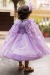 Shop_Lil Angels_Purple Net Embellished Sequin Work Ruffle Dress With Cape _at_Aza_Fashions