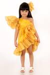 Buy_Lil Angels_Yellow Tiered Ruffle Dress _at_Aza_Fashions