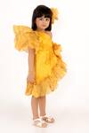 Lil Angels_Yellow Tiered Ruffle Dress _Online_at_Aza_Fashions