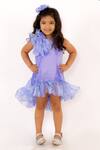 Buy_Lil Angels_Blue Rose Motif Ruffle Dress _at_Aza_Fashions