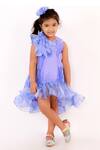 Shop_Lil Angels_Blue Rose Motif Ruffle Dress _at_Aza_Fashions