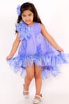 Buy_Lil Angels_Blue Rose Motif Ruffle Dress _Online_at_Aza_Fashions